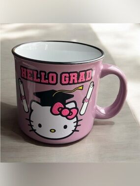 NEW Hello Kitty HELLO GRAD Coffee Tea Mug Double Sided Graduation Diploma Cap